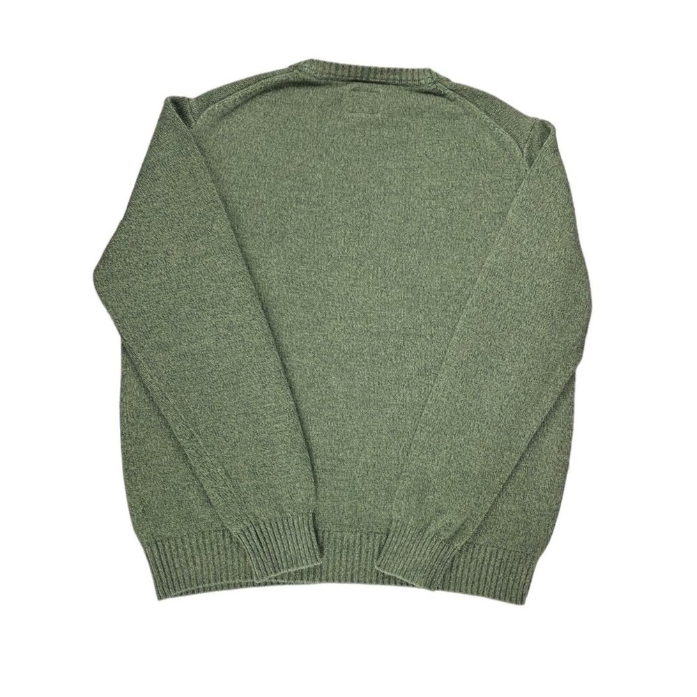 St. John’s Bay Pullover Sweater Crewneck Green Marled Cotton Size XL Fisherman - Picture 2 of 10